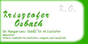 krisztofer osbath business card